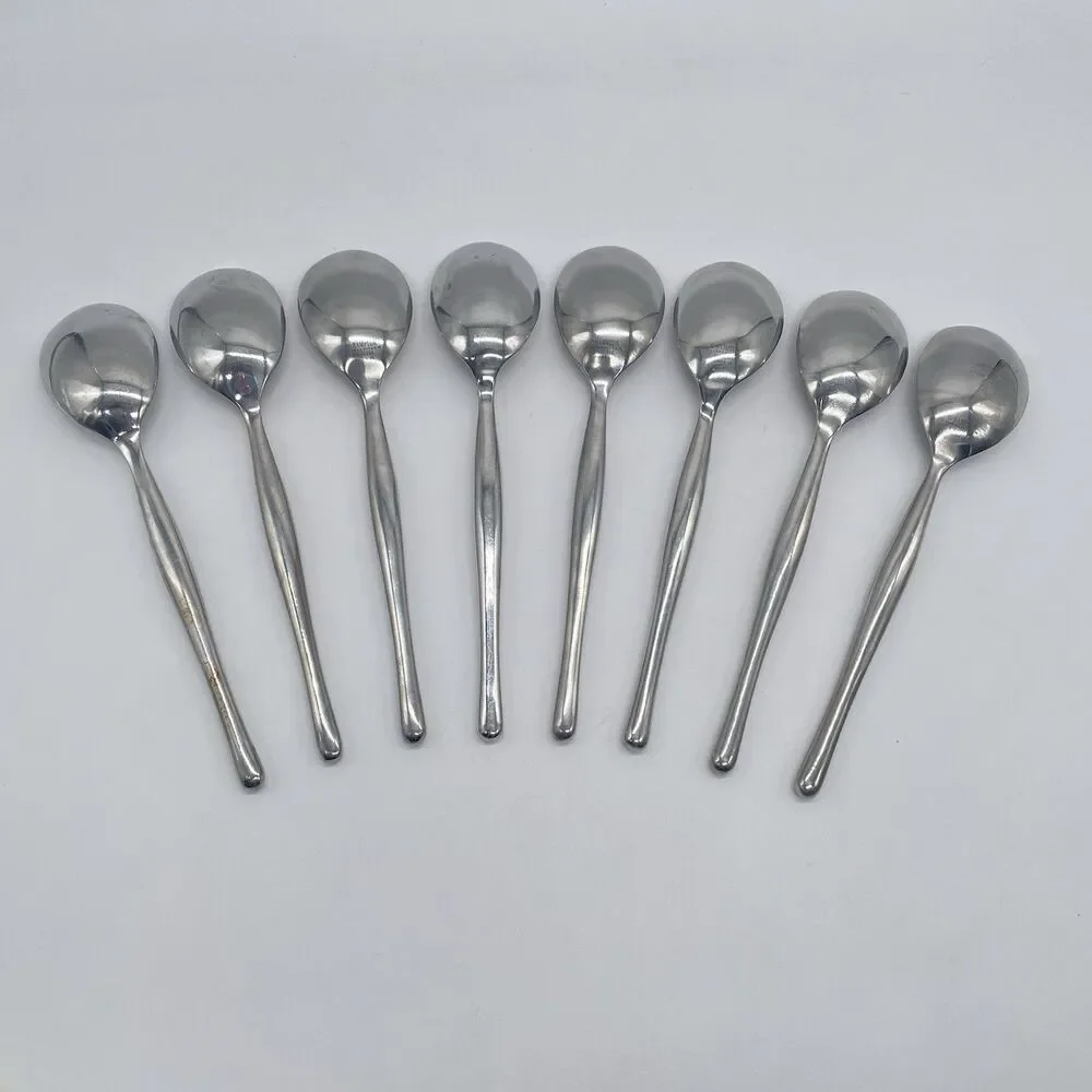 Hampton Silversmiths HSV84 Stainless Soup Spoons 7 3/4” Set of 8